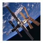 Mir Space Station And Earth