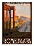 Rome par la voie du Mont-Cenis, travel poster 1920