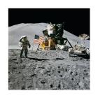 Apollo 15 Lunar Module Pilot James Irwin Salutes the U.S. Flag