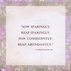 Sow Sparingly