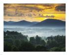 Asheville NC Blue Ridge Mountains Sunset and Fog Landscape