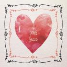 Watercolor Heart I Love Jesus