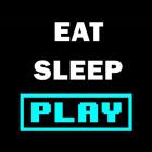 Eat Sleep Play - Black with Blue Text