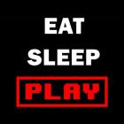 Eat Sleep Play - Black with Red Text