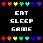 Eat Sleep Game -  Black with Pixel Hearts