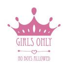 Girls Only Crown Pink on White
