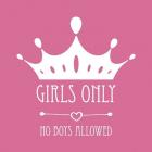 Girls Only Crown White on Pink