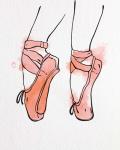 Ballet Shoes En Pointe Orange Watercolor Part I