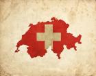 Map with Flag Overlay Switzerland