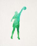 Basketball Girl Watercolor Silhouette Part I