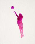 Basketball Girl Watercolor Silhouette Part IV