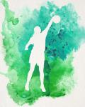 Basketball Girl Watercolor Silhouette Inverted Part I