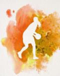 Basketball Girl Watercolor Silhouette Inverted Part III