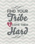 Find Your Tribe - Blue Chevron Pattern
