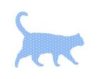 Dot Pattern Cat - Blue