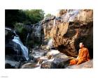 Buddhist Monk In Mae Klang Waterfall
