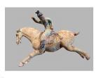 A ceramic female polo player, from northern China, Tang Dynasty