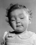 1950s Portrait Baby In Frilly Dress