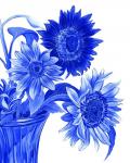 China Sunflowers blue I