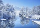 Winter landscape at Loisach, Germany