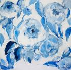 Blue and White Peonies