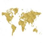 World Map Burnished Gold