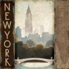 City Skyline New York Vintage Square