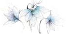 Blue Graphite Floral Trio