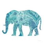 Boho Teal Elephant II