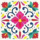 Floral Fiesta White Tile VII