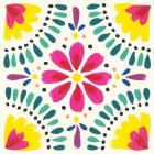 Floral Fiesta White Tile X