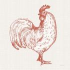 Cottage Rooster III Red