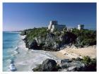 Pyramid on the seashore, El Castillo, Tulum Mayan, Quintana Roo, Mexico