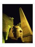Statue at night, Temple of Luxor, Luxor, Egypt