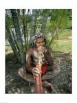 Aborigine playing a didgeridoo, Cairns, Queensland, Australia