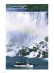 Boat in front of a waterfall, American Falls, Niagara Falls, New York, USA