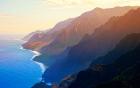 Mountain range at sunrise, Na Pali Coast, Kauai, Hawaii, USA