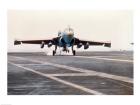 Fighter plane taking off from the USS Enterprise aircraft carrier