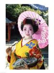 Geisha holding a parasol, Kyoto, Japan