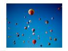 Low angle view of hot air balloons in the sky, Albuquerque, New Mexico, USA