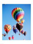 Low angle view of hot air balloons in the sky, Albuquerque, New Mexico, USA