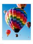 Low angle view of hot air balloons in the sky, Albuquerque, New Mexico, USA