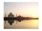 Silhouette of the Taj Mahal at sunset, Agra, Uttar Pradesh, India