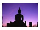 Silhouette of the Seated Buddha, Wat Mahathat, Sukhothai, Thailand