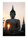 Seated Buddha at Sunset, Wat Mahathat, Sukhothai, Thailand
