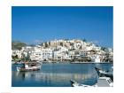 City Skyline and Harbor, Naxos, Cyclades Islands, Greece