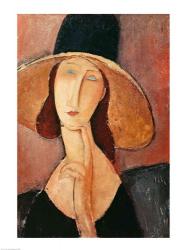 Portrait of Jeanne Hebuterne in a large hat, c.1918-19 | Obraz na stenu