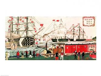 Commodore Perry's Gift of a Railway to the Japanese in 1853 | Obraz na stenu