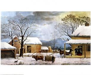Currier and Ives - Home, Thanksgiving Size 28x16 | Obraz na stenu