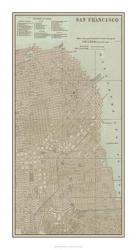 Tinted Map of San Francisco | Obraz na stenu